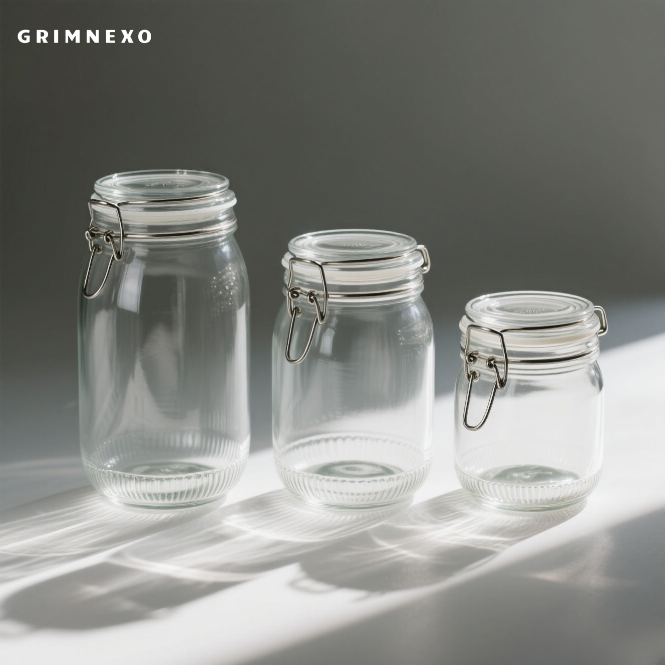 Transparent storage jar set