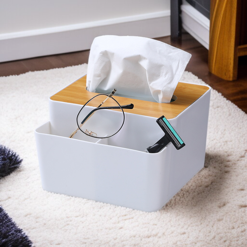 Simple wooden tissue box