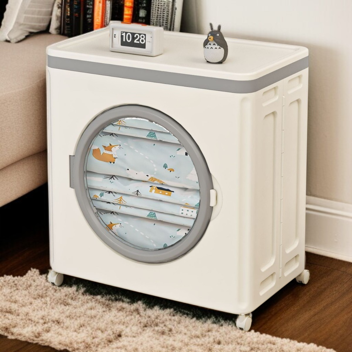 가정용 접이식 수납함 도르래 대용량 의류 수납 정리함 이불 플랩 가능