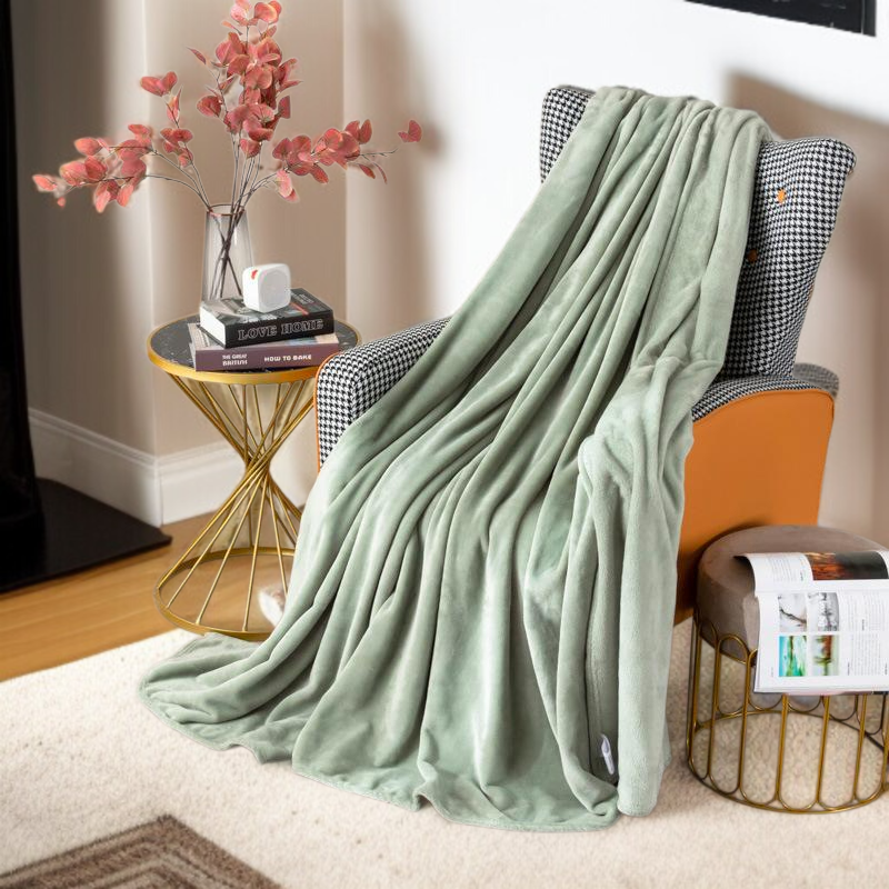 북유럽 플란넬 홑겹 담요 퓨어 컬러  심플 담요