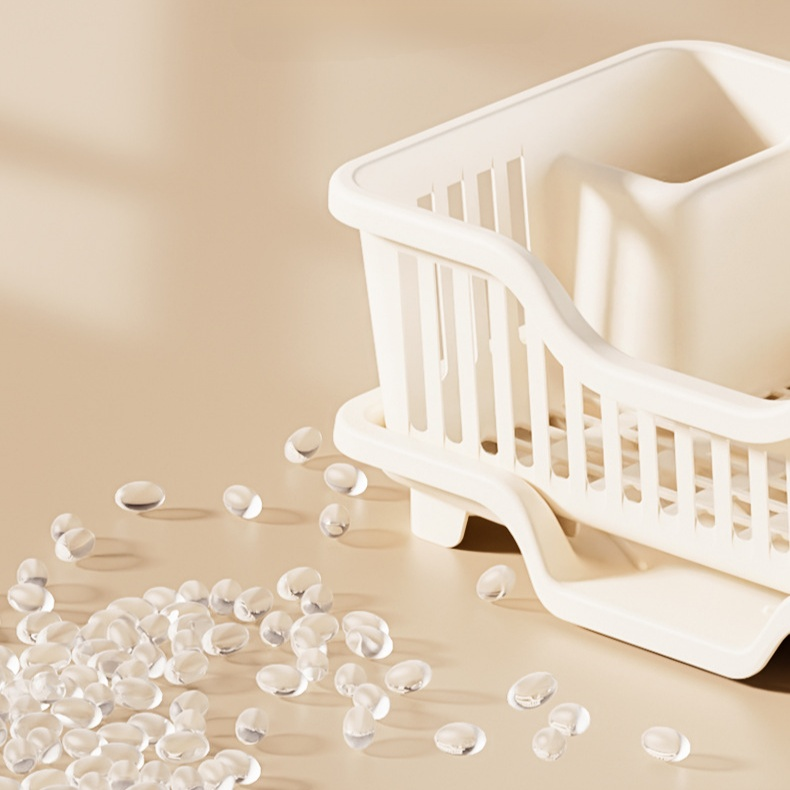 Geschirrständer mit Besteckhalter – Praktisches Regal für Schalen und Teller