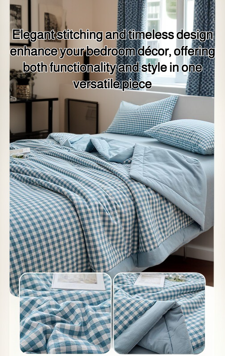 Soft and breathable cotton blanket on a bed