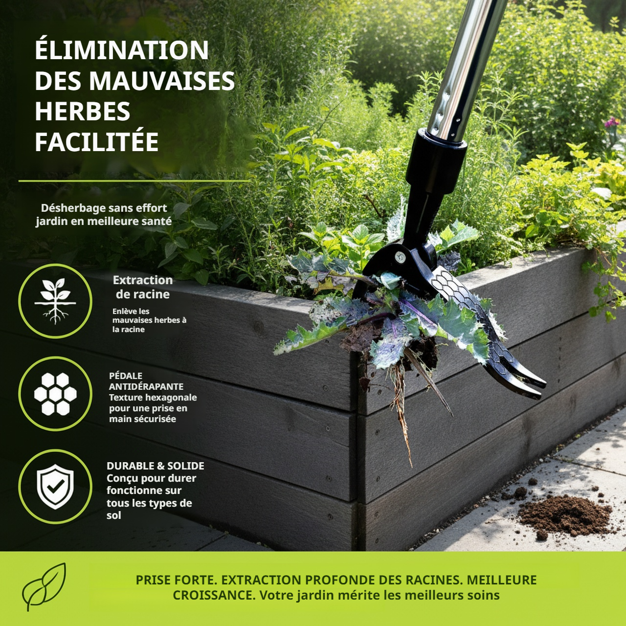 Outil de jardinage anti-mauvaises herbes