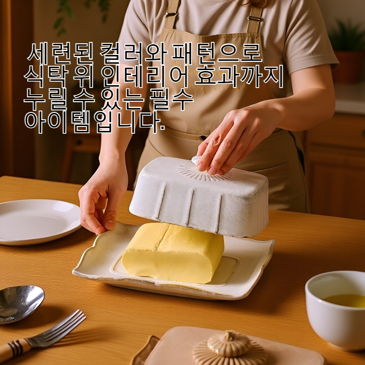 세라믹 버터 디스크 식탁 연출