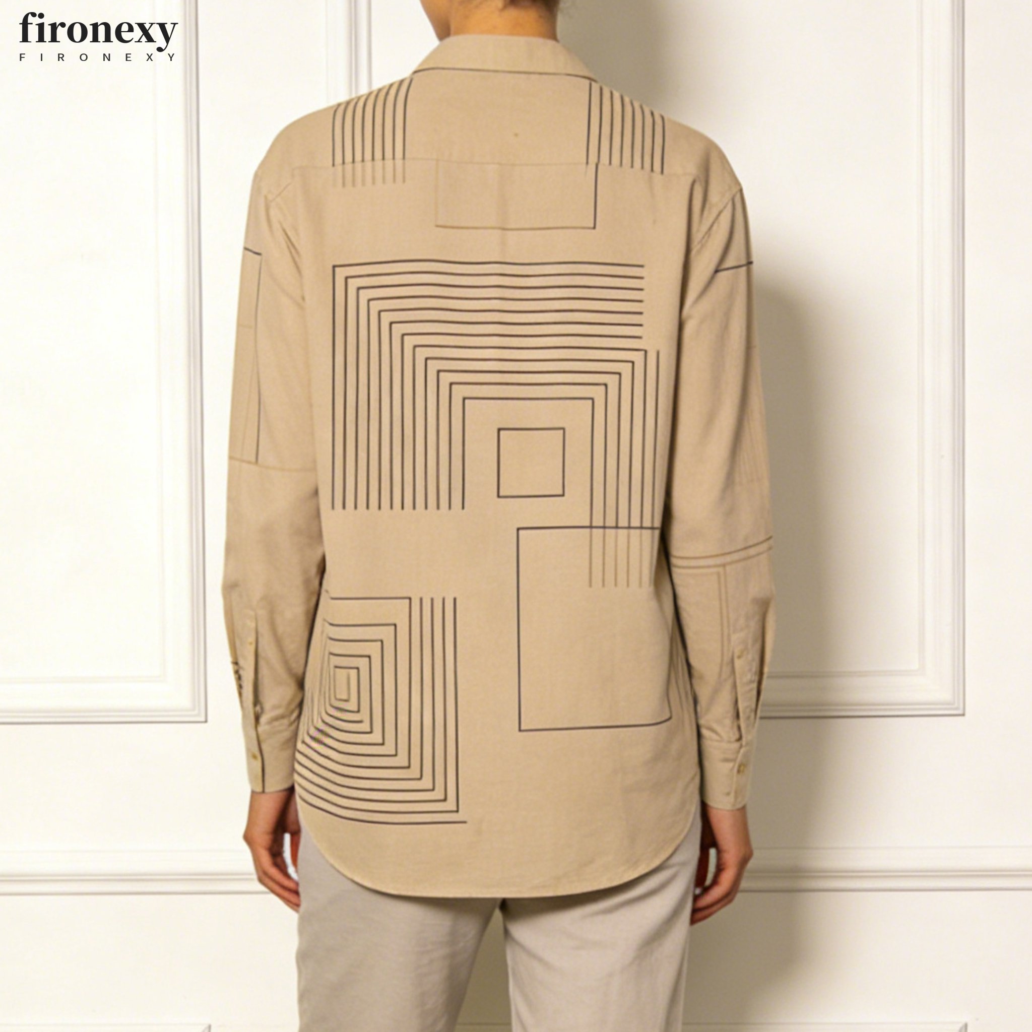 기하학적 줄무늬 셔츠