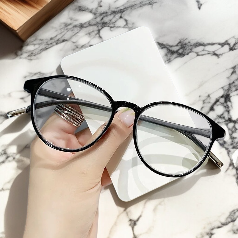 Retro Round Blue Light Blocking Reading Glasses for Seniors, Lightweight TR90 Frame