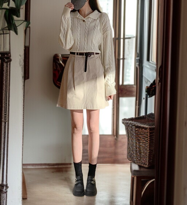 송편창 소재의 여성 단화 디테일