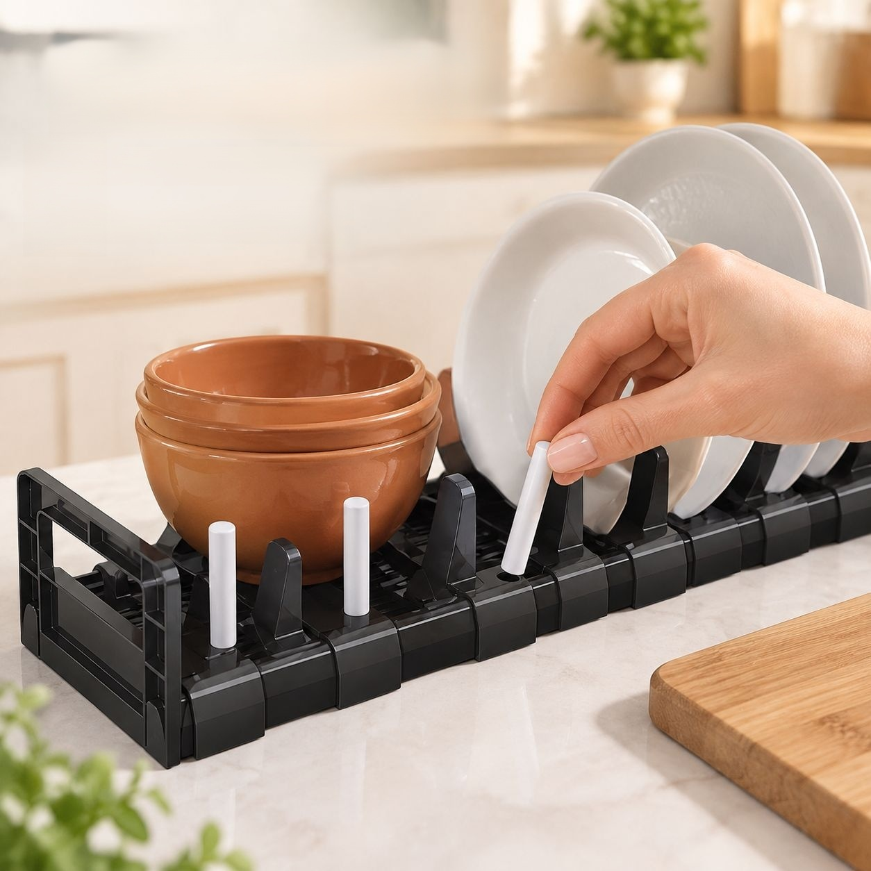 Organizador y Escurridor de Platos y Cubiertos para Gabinete