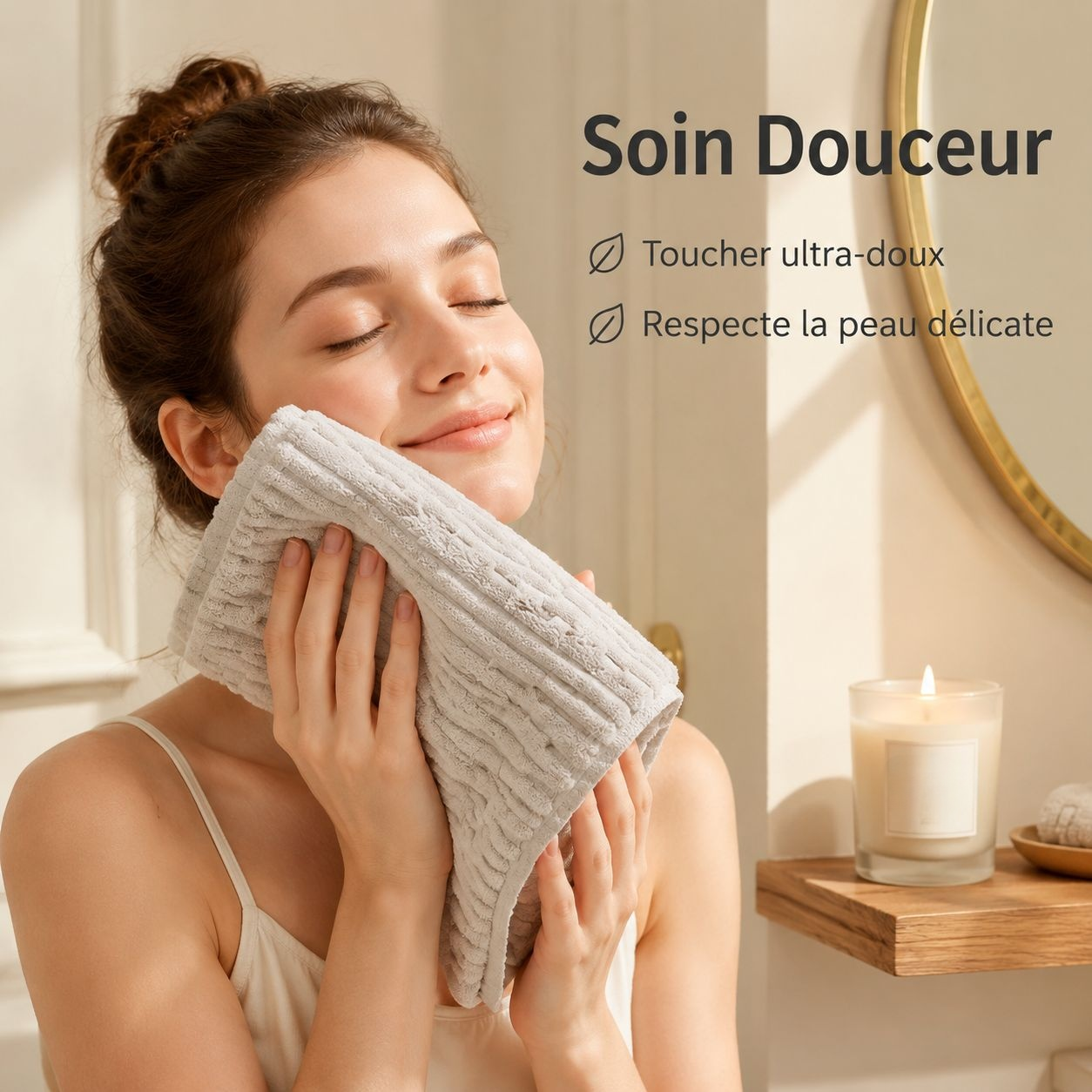 Serviette en corail épaissie, grande taille, super absorbante