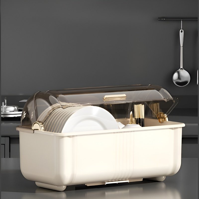 กล่องเก็บชามและจานในครัว