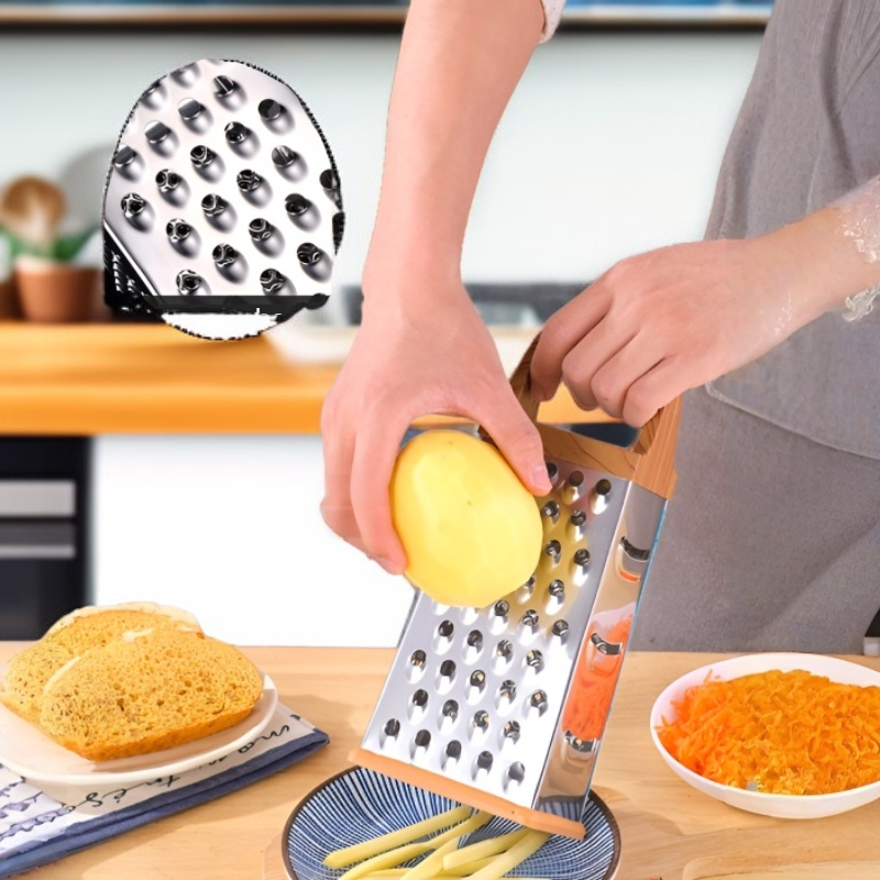 나무 손잡이 스테인리스 스틸 다용도 야채 커터