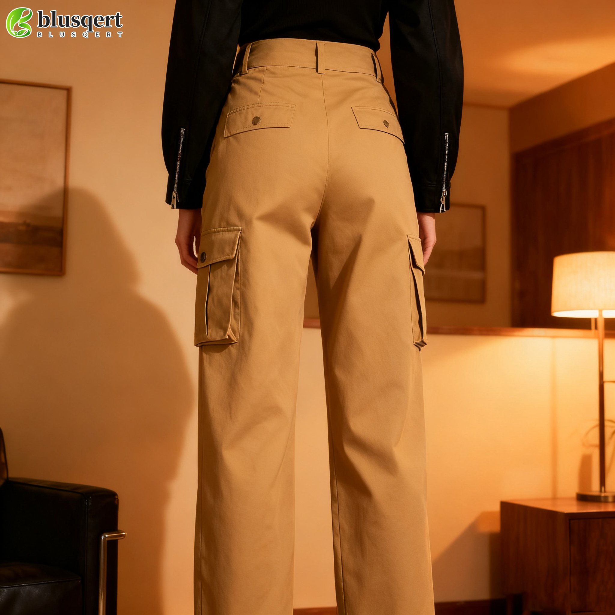 여성 워크 팬츠 착용샷