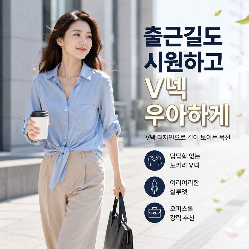여성 7부소매 슬림핏 매듭 캐주얼 상의