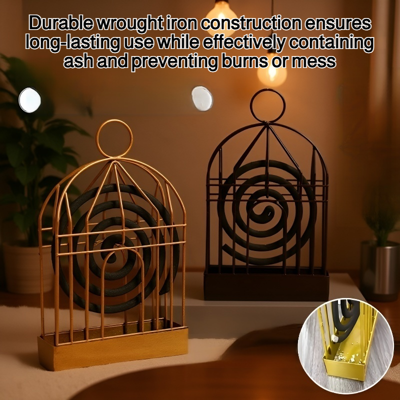 Nordic wrought iron birdcage mosquito coil holder