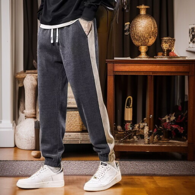 남성 트레이닝 캐주얼 와이드 빅사이즈 기모 도톰 조거 팬츠 추동 기모 와이드 빅사이즈 팬츠