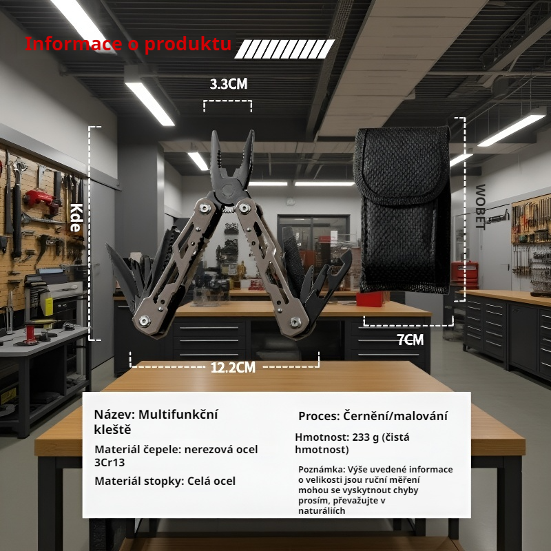 Multifunkční skládací nerezové kleště na venkovní použití