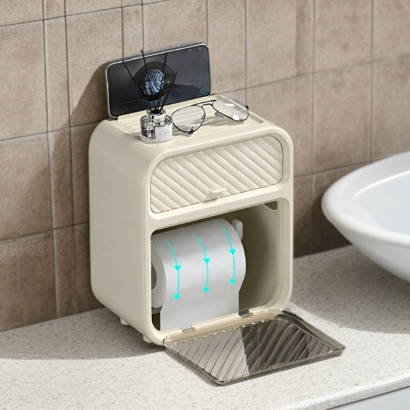 드릴 작업 없이 설치 가능한 욕실 수납 선반