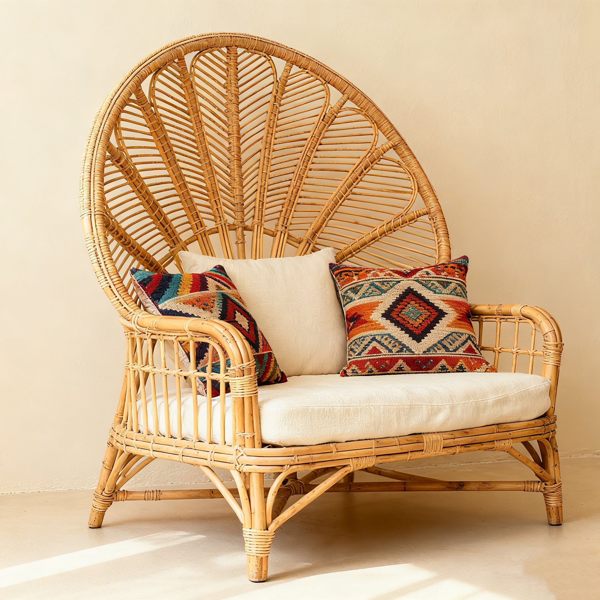 โซฟาเดี่ยวไม้ไผ่สานแบบแฮนด์เมด