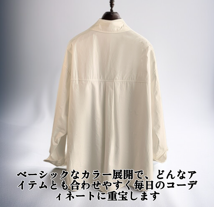 シンプルデザインの長袖シャツディテール