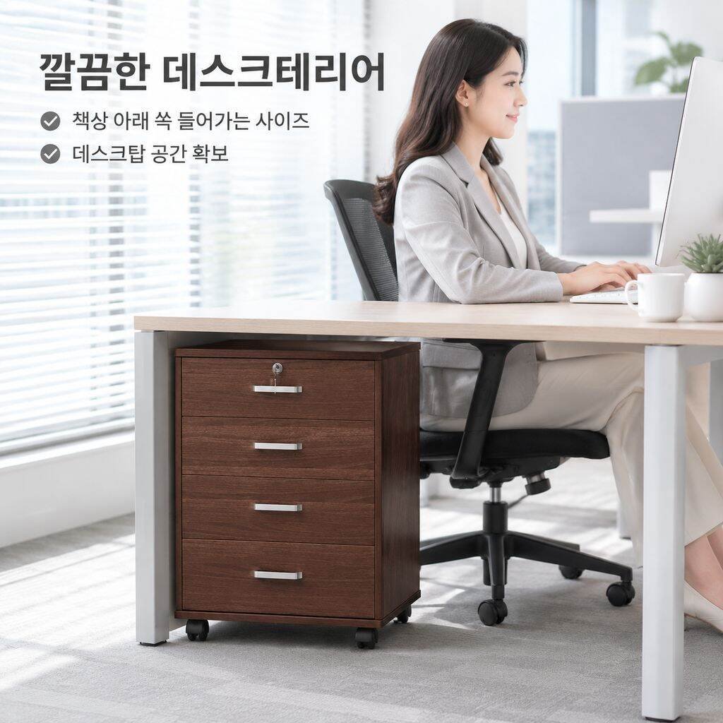 책상 아래 바퀴 달린 이동식 파일 캐비닛 다기능 수납 낮은 캐비닛