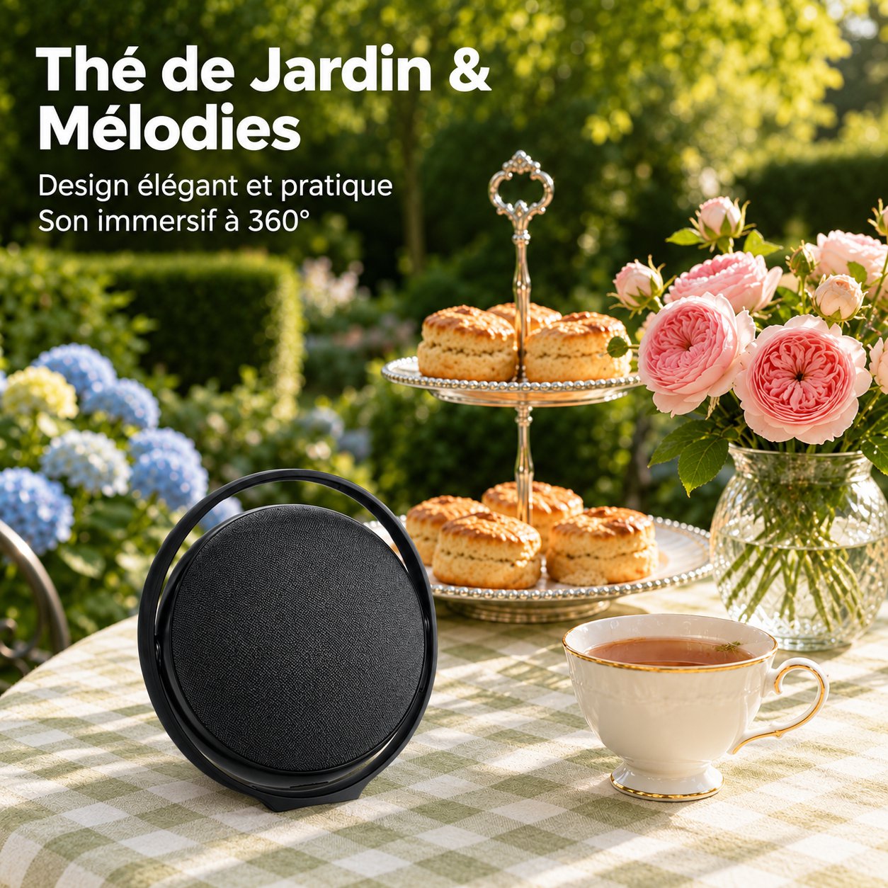 Haut-parleur Bluetooth Portable Rond pour Bureau