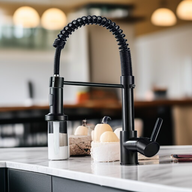 당김식 회전 주방 수도꼭지 냉온수 겸용