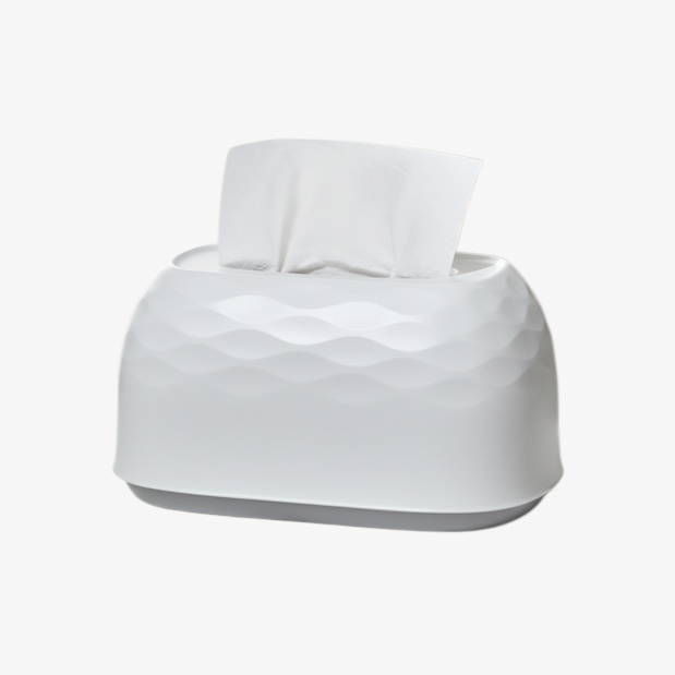 Space-saving tissue box for desktop and wall