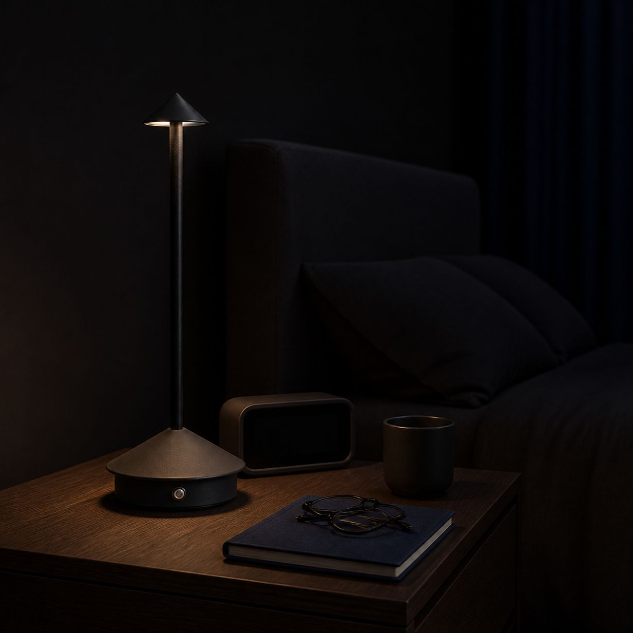 Lámpara LED moderna para decoración del hogar, luz nocturna de seta creativa de aluminio simple, lám