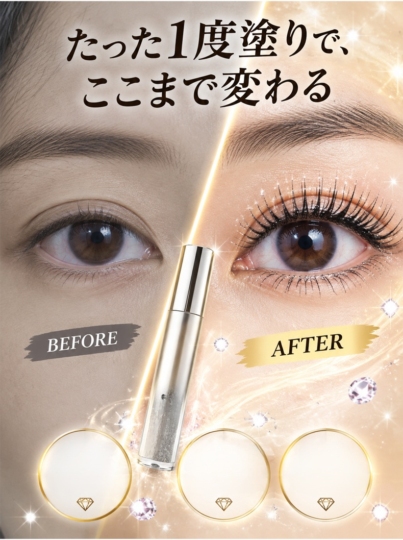 ラメがきらめくマスカラの商品全体