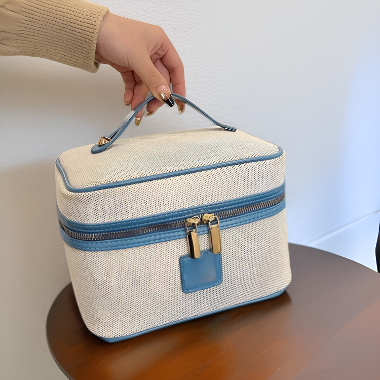 Premium Spacious Cosmetic Bag with Metal Case