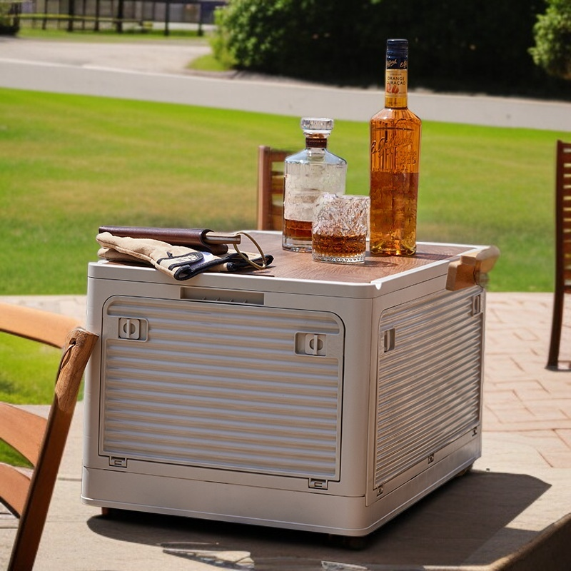 Aufbewahrungsbox für Auto mit geschlossenem Holzdeckel