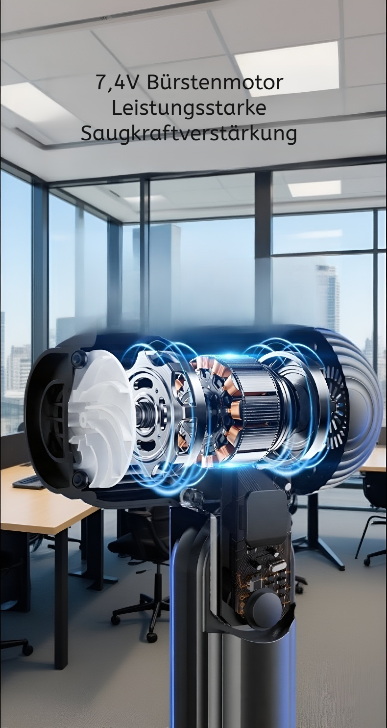 Leistungsstarker Staubsauger saugt Flüssigkeiten auf Parkettboden