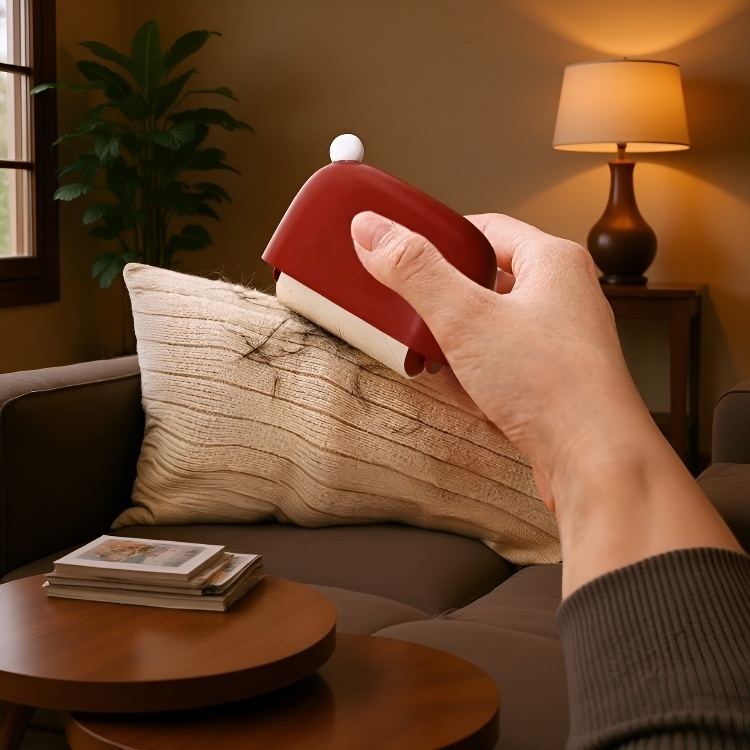 Mini Rodillo Adhesivo para Ropa, Removedor de Pelos con Diseño Navideño