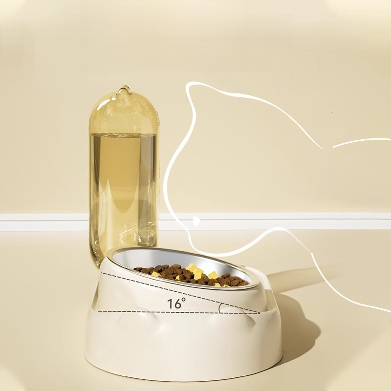 반려동물 이중 그릇 자동 급수 고양이 밥그릇 고급 소재