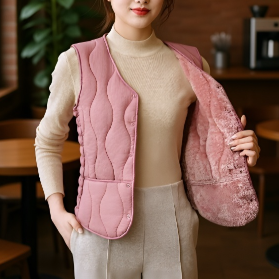 여성용 도톰한 베스트 전면 모습