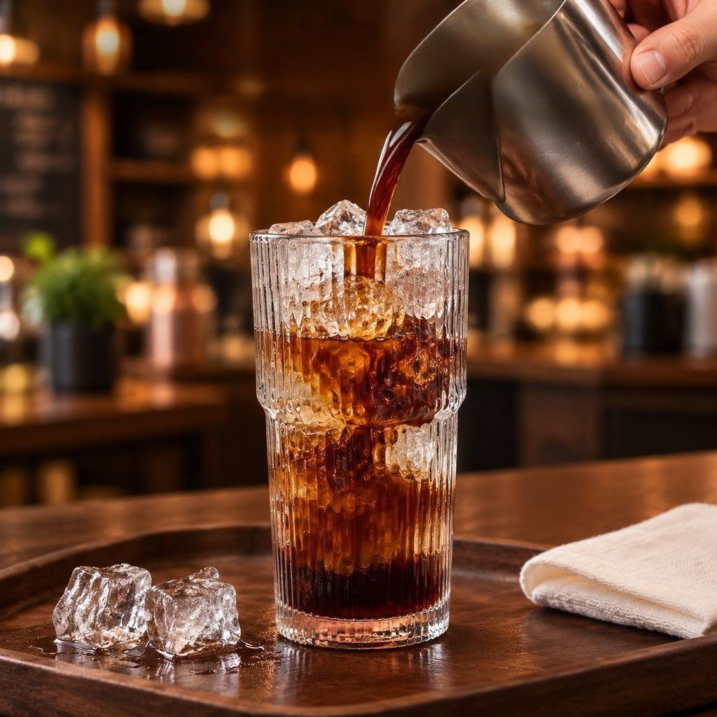 Minimalist Vertical Stripe Clear Glass Coffee Cup