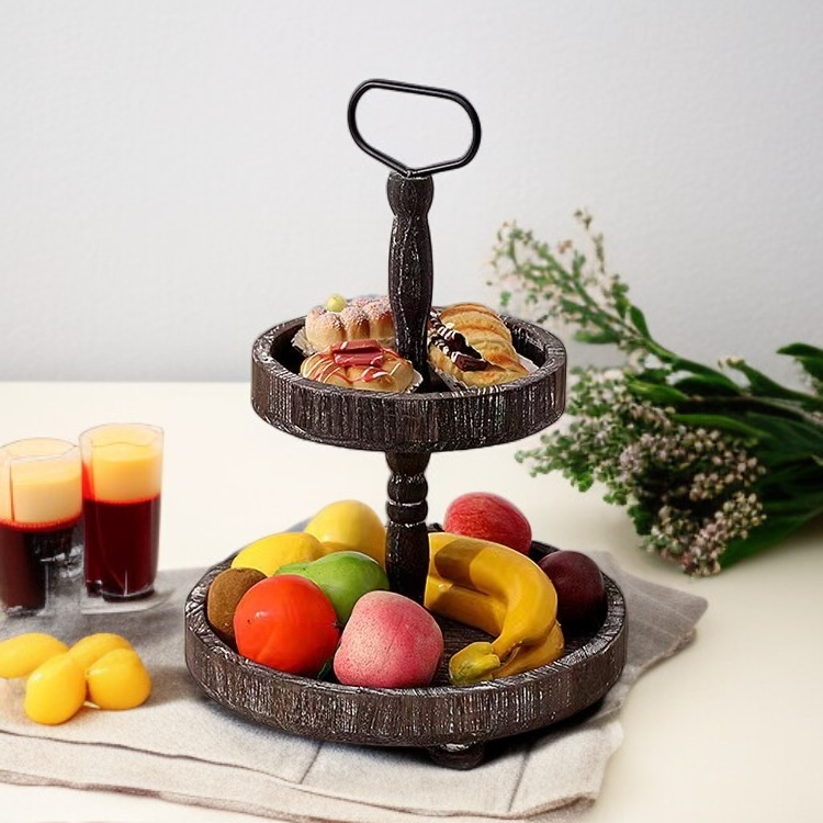 인테리어 소품 유럽 스타일 나무 식기 트레이, 다용도 과일 빵 접시