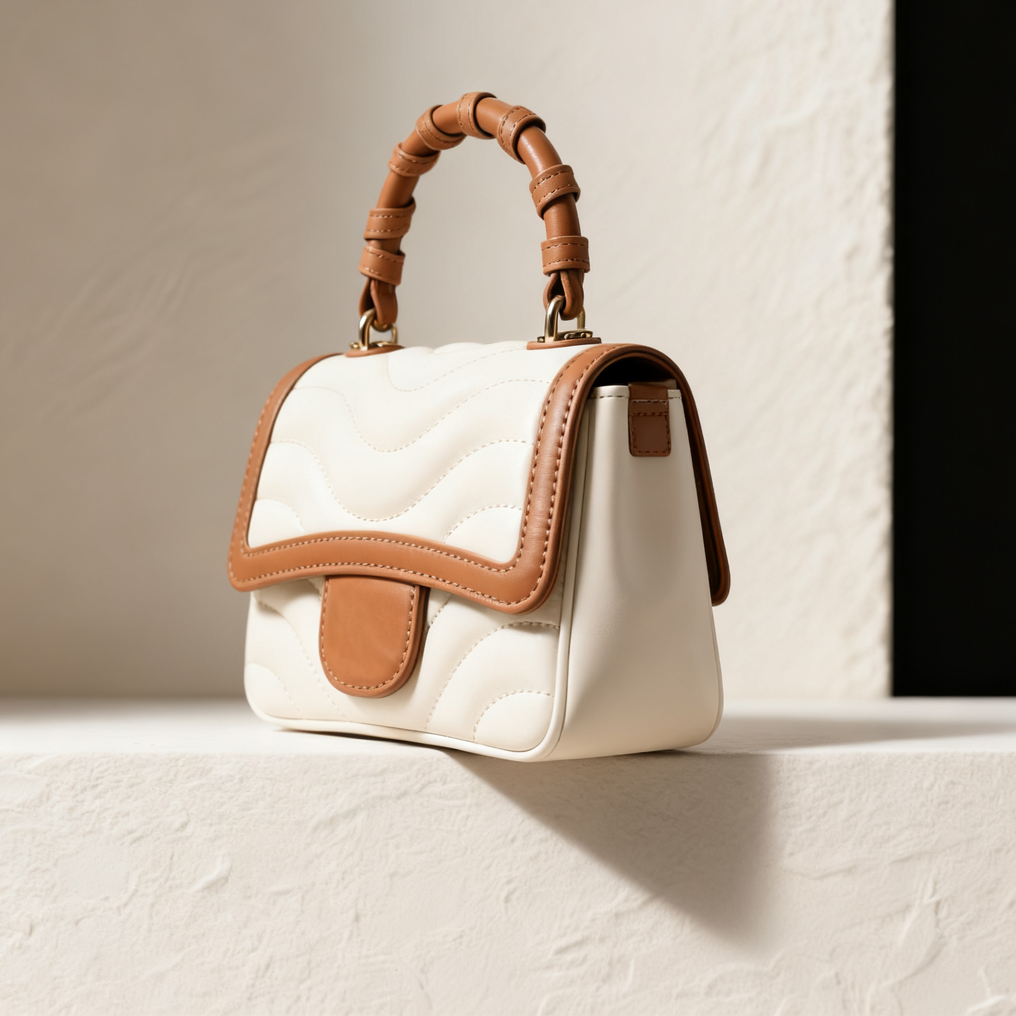 กระเป๋าถือเย็บลายต่อสีสุดหรูดีไซน์ใหม่