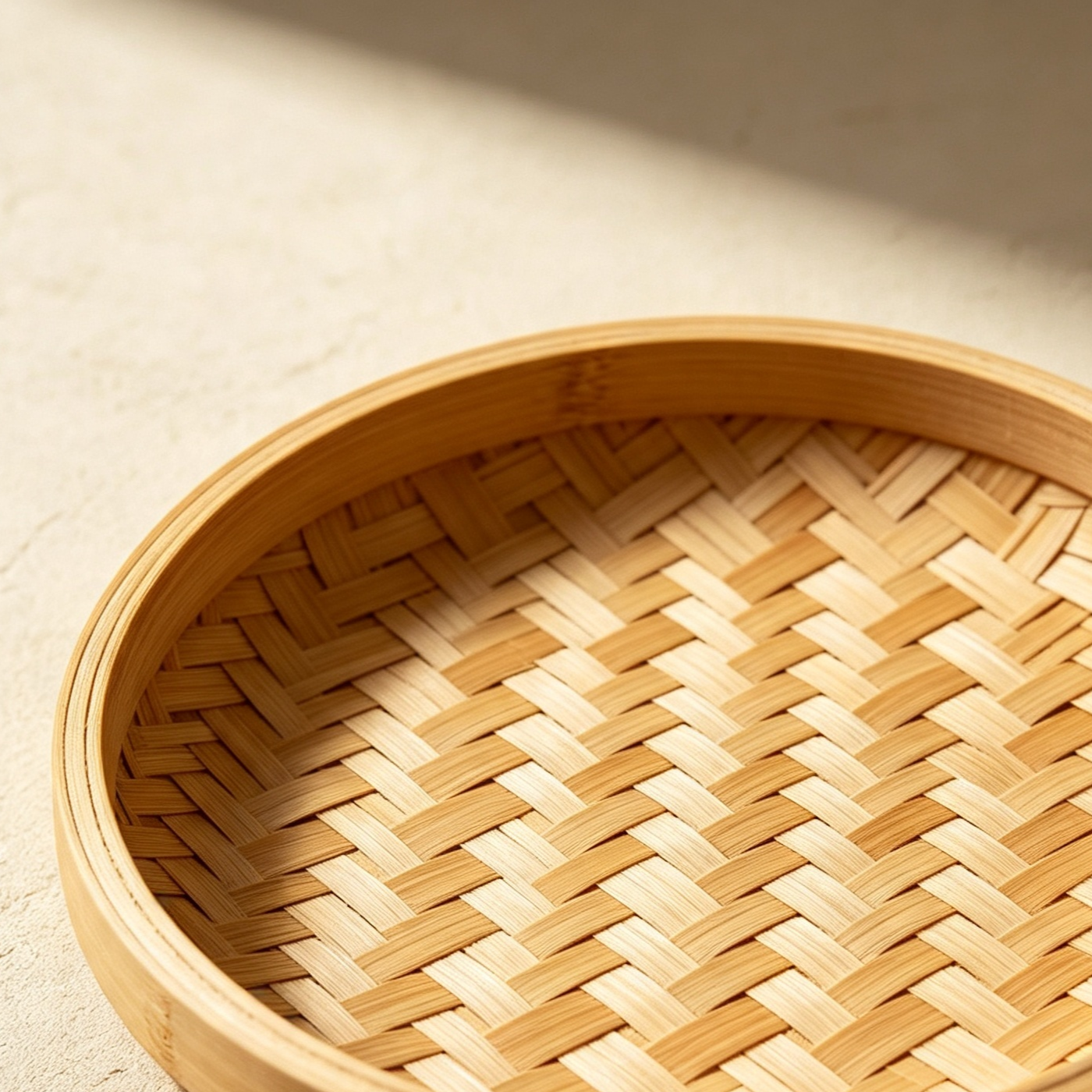 Bamboo woven shallow plates (5 pieces)