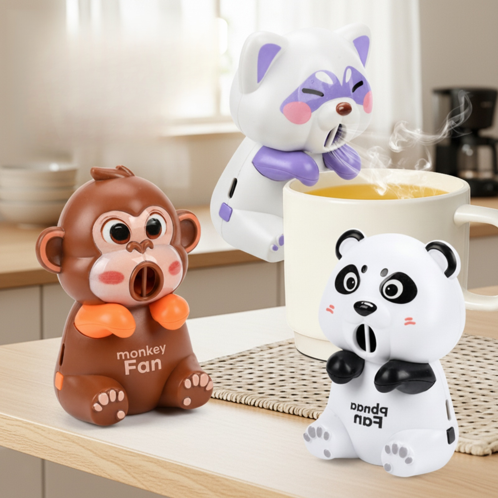 Rechargeable Panda Cup Holder Hair Dryer with 3 Wind Speeds
