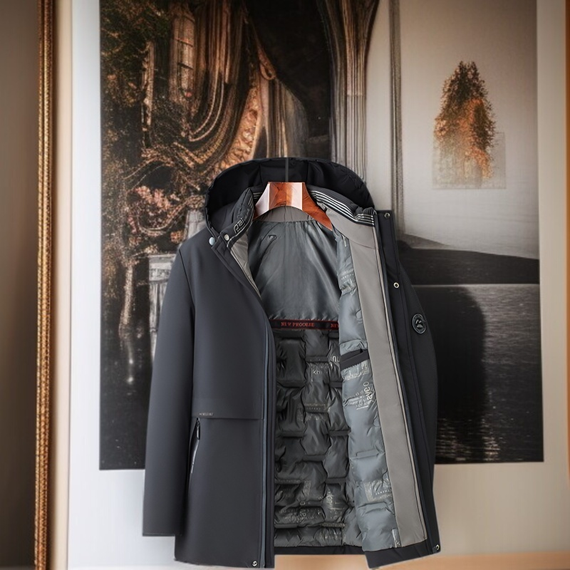 メンズ ビジネス 厚手 保温 グラフェン パディングジャケット