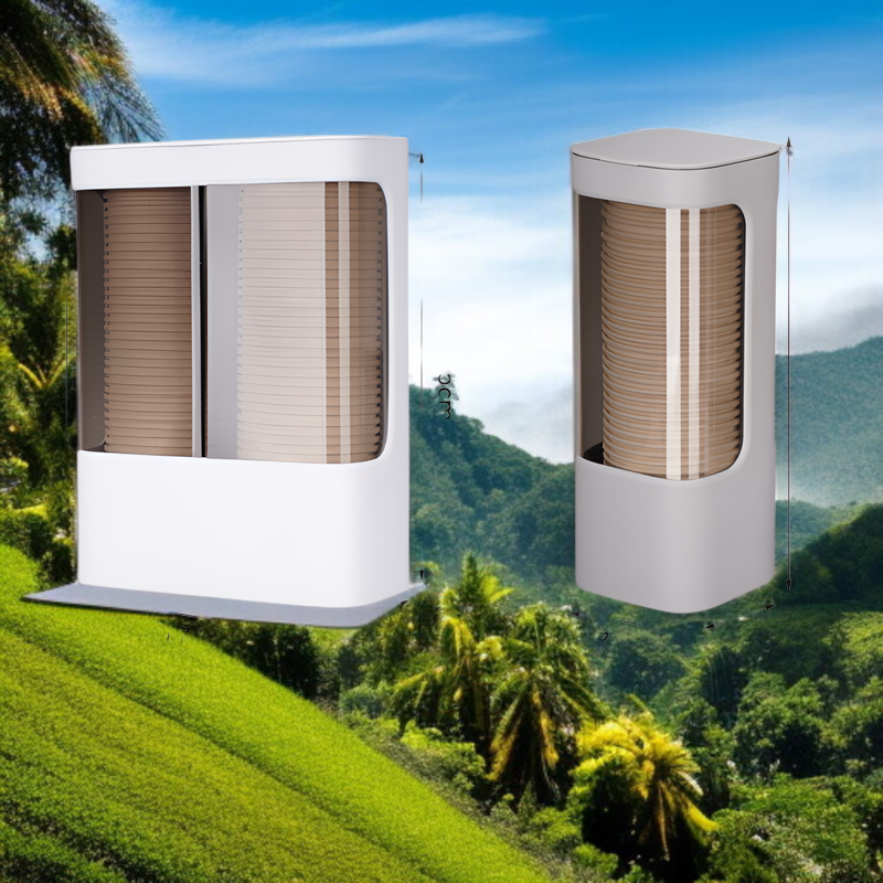 プラスチック使い捨て収納カップラックカップホルダー紙コップディスペンサー防塵ウォーターカップラック壁掛け式ダブルチューブ収納ラック