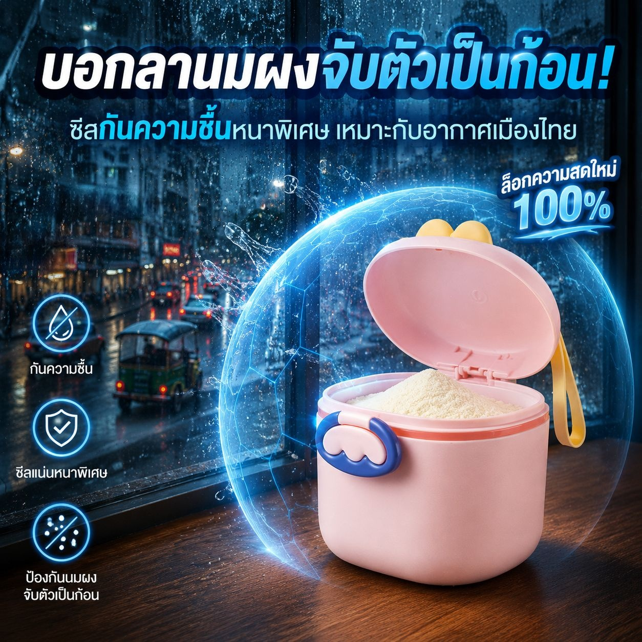 กล่องเก็บอาหารเสริมเด็ก แบบแบ่งส่วน พกพาสะดวก ปิดสนิท