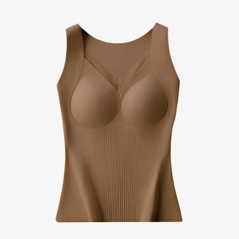 【Brelia-jp】デラックス保温下着ベスト レディース ベース下着 ワンピース 固定カップ 発熱 シームレス ベースコート 冬