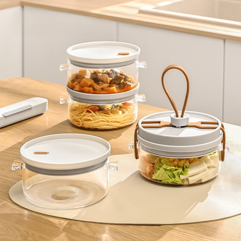 กล่องอาหารกลางวันแก้วสำหรับเก็บอาหาร