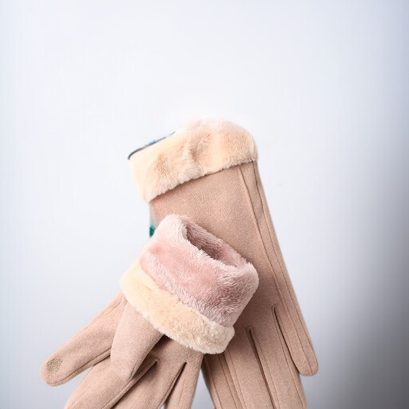 女士保暖手套多角度展示