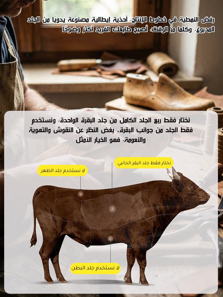 حذاء رجالي كاجوال مصنوع يدويًا من الجلد المدبوغ الطبيعي (مقاسات 39-46)