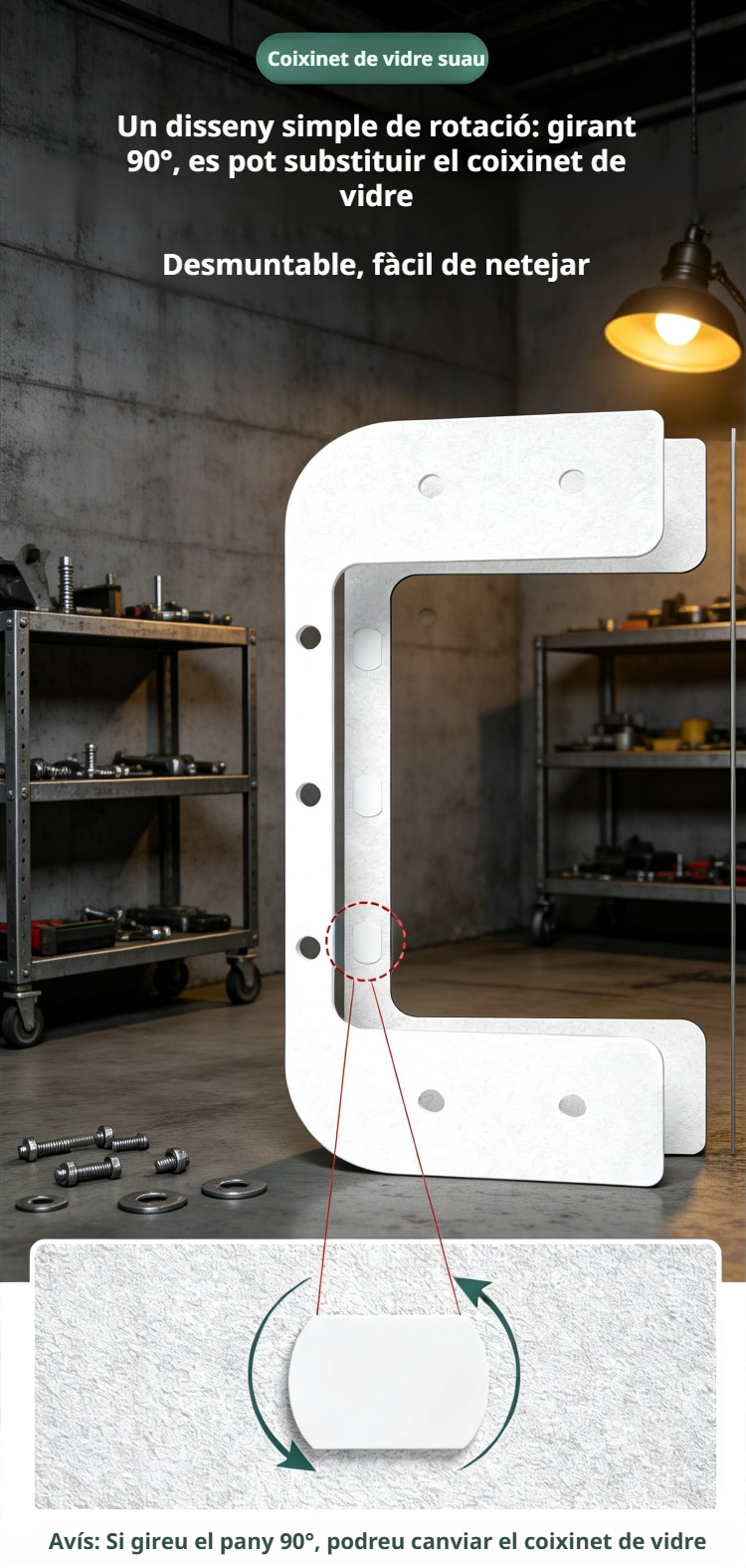 Ús segur del netejavidres magnètic JN amb cordó de seguretat