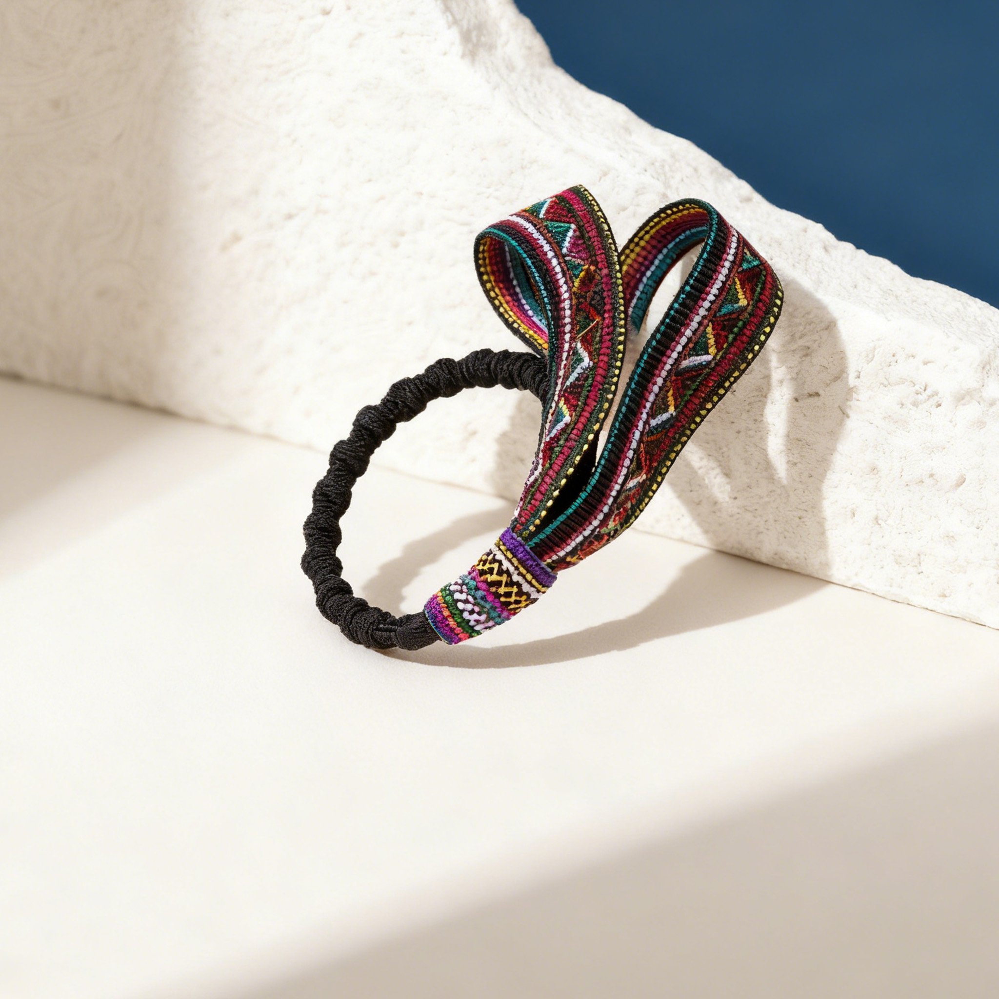 ยางรัดผมทอมือ 20 ชิ้น สีสันสดใส