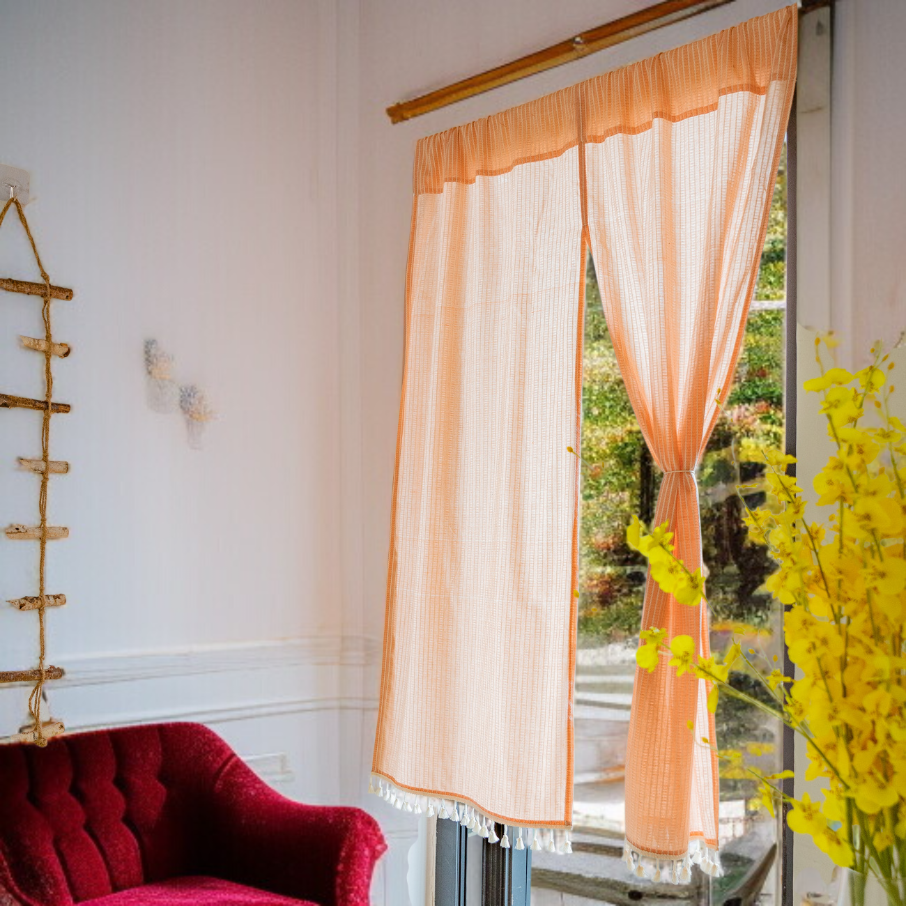 호텔 주방은 커튼이 반 칸막이 되어 있다 가림막 반커튼 주방 칸막이 문발